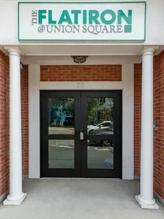 a front view of a building