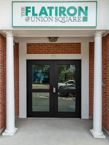 a front view of a building