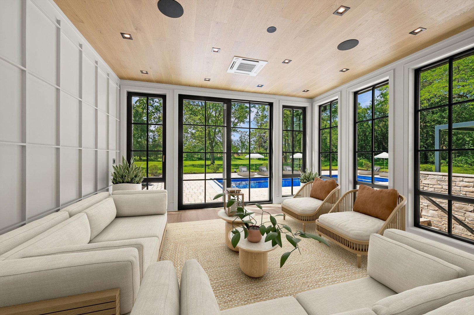 699 Plum Tree Road Barrington Hills, IL 60010 - Photo 29 of 84 a living room with furniture and floor to ceiling windows