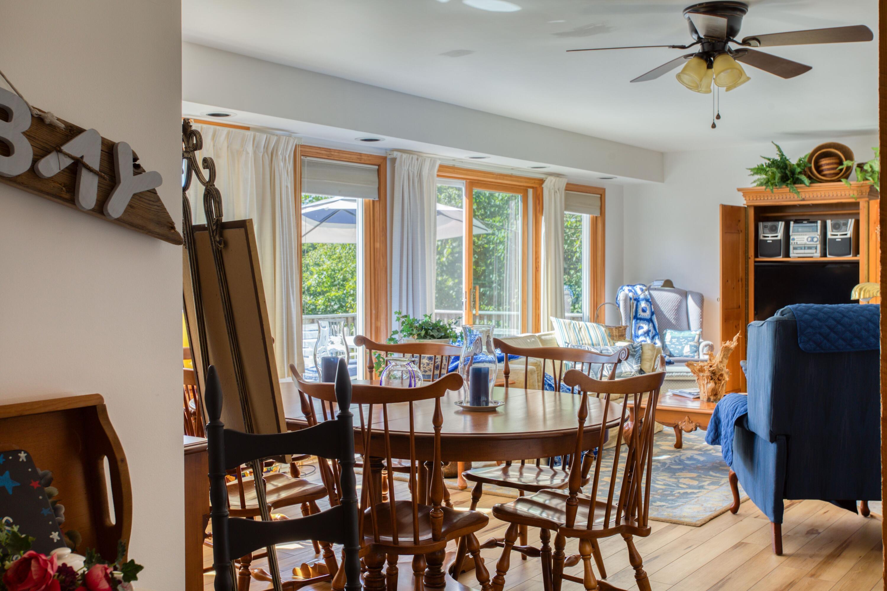 17 Spyglass Hl Road Boothbay, ME 04544 - Photo 14 of 55 Dining, living room to back deck