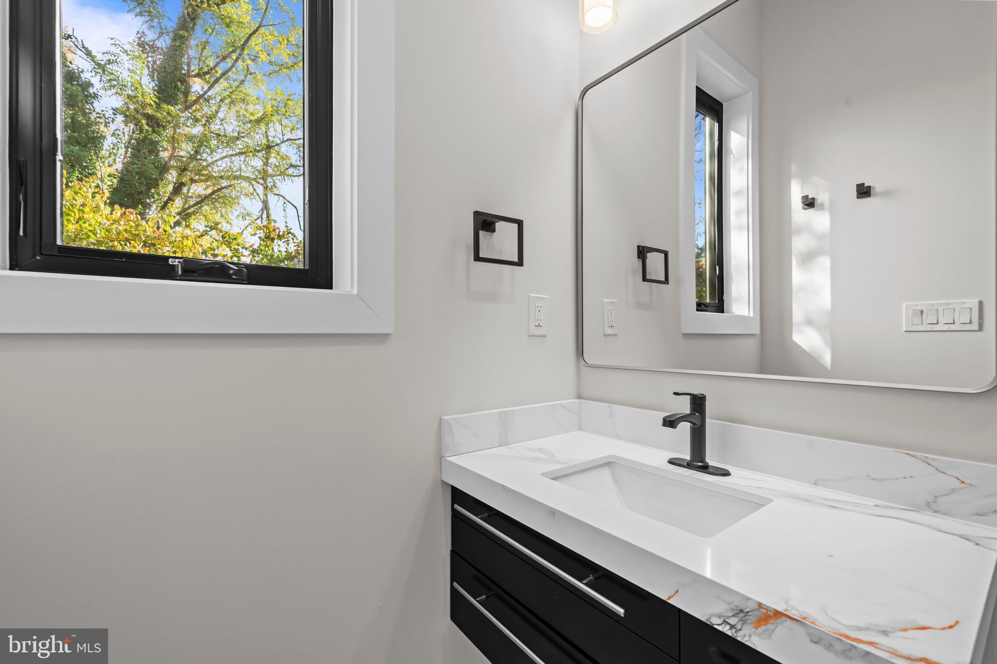4246 15th Street North Arlington, VA 22207 - Photo 33 of 72 a bathroom with a sink and a mirror