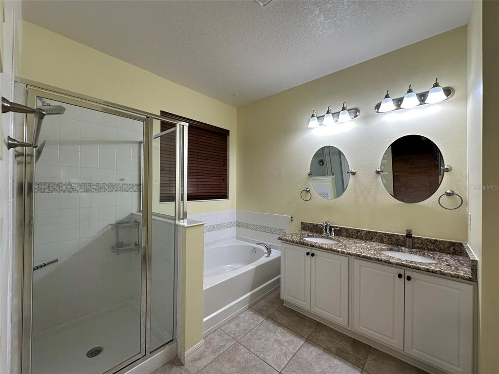 3008 Boat Lift Road Kissimmee, FL 34746 - Photo 28 of 56 a bathroom with a double vanity sink mirror and bathtub