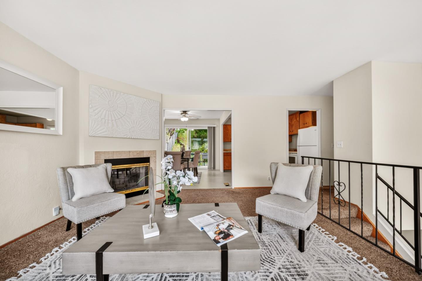 1287 Lerida Way Pacifica, CA 94044 - Photo 23 of 52 a living room with furniture and a fireplace