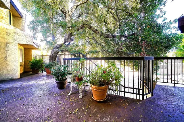 a outdoor view with a seating space