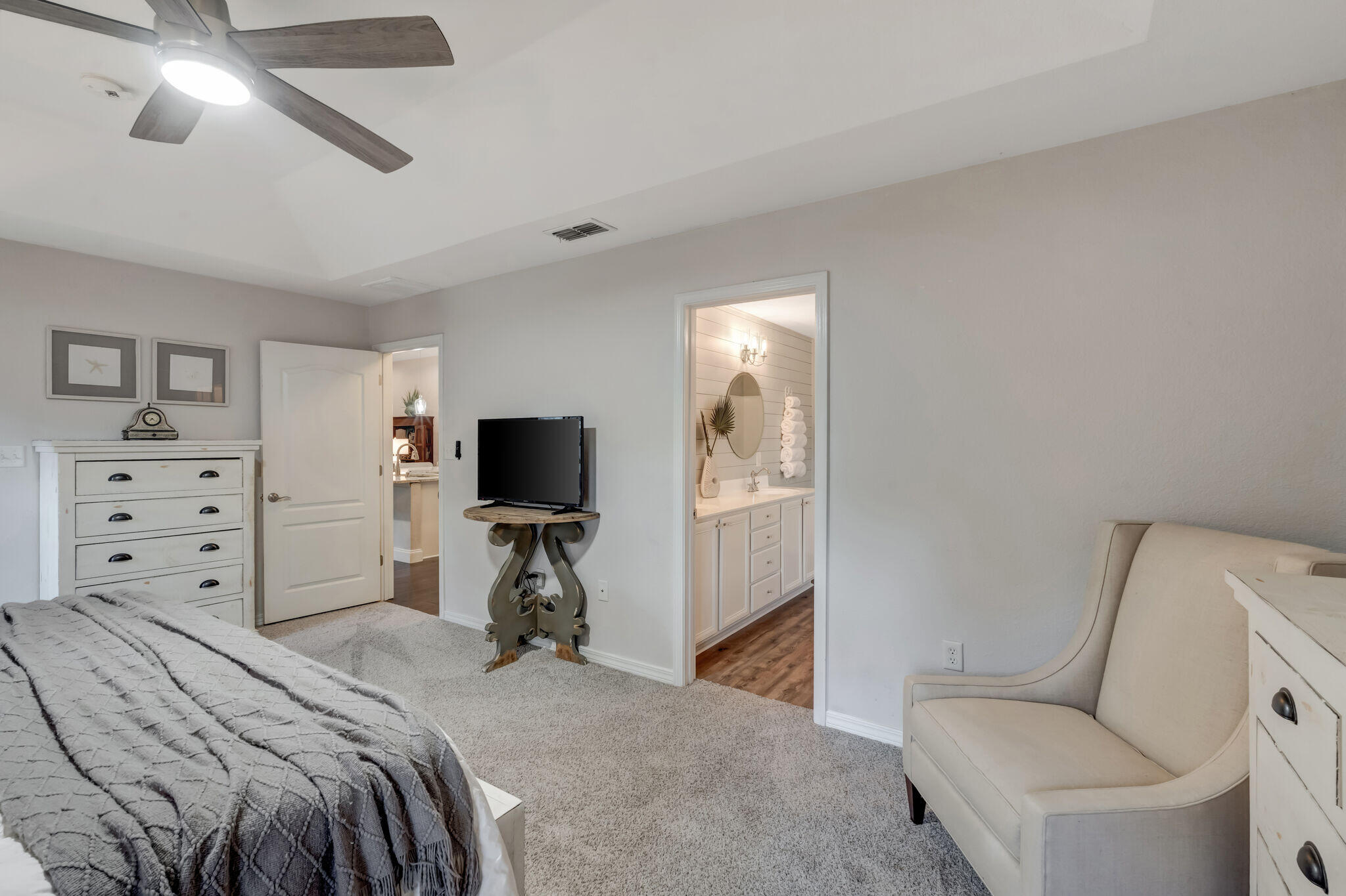 66 Driftwood Point Road Santa Rosa Beach, FL 32459 - Photo 25 of 72 a bedroom with a bed and a television