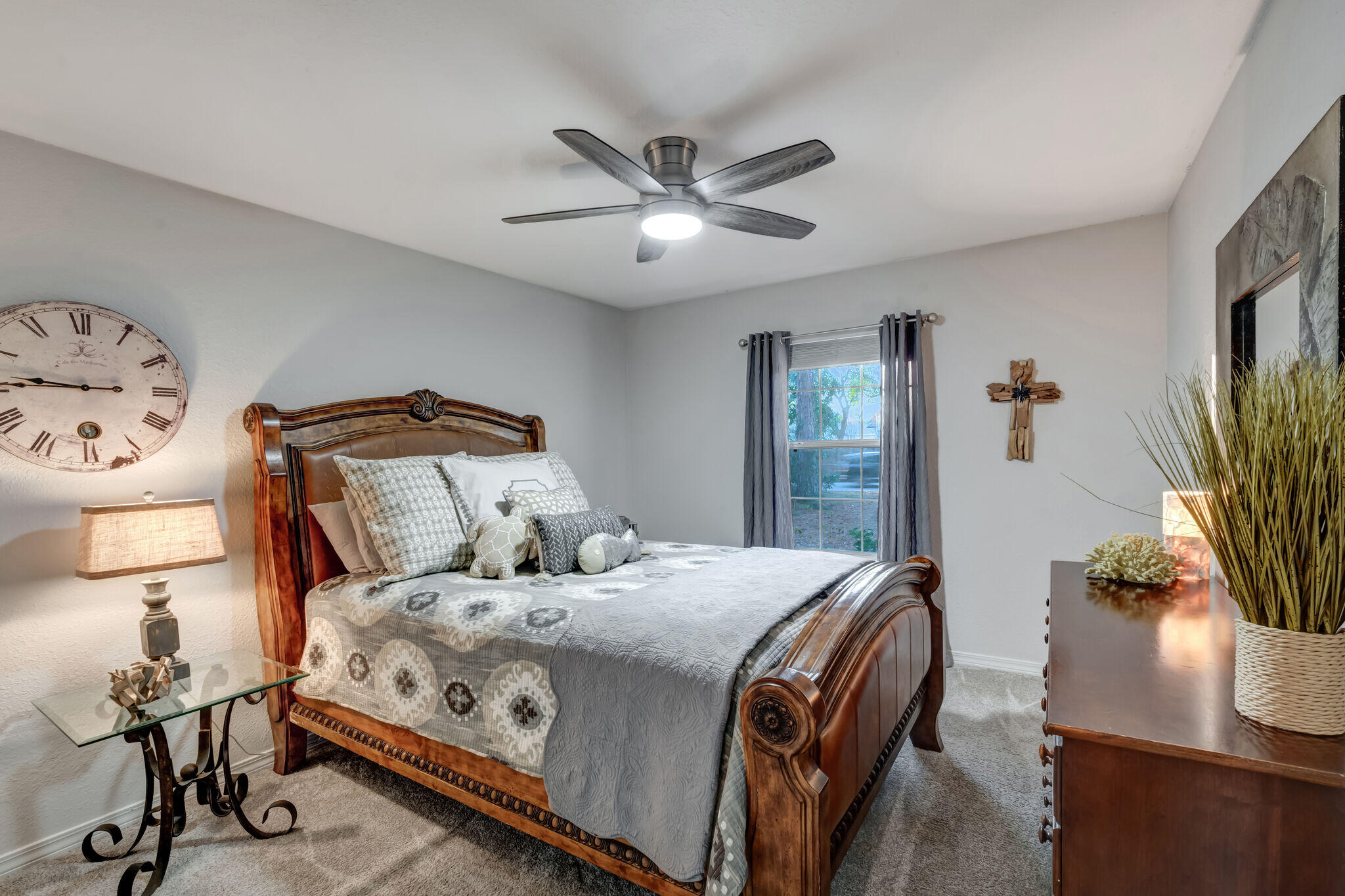 66 Driftwood Point Road Santa Rosa Beach, FL 32459 - Photo 34 of 72 a bedroom with a bed and a chandelier