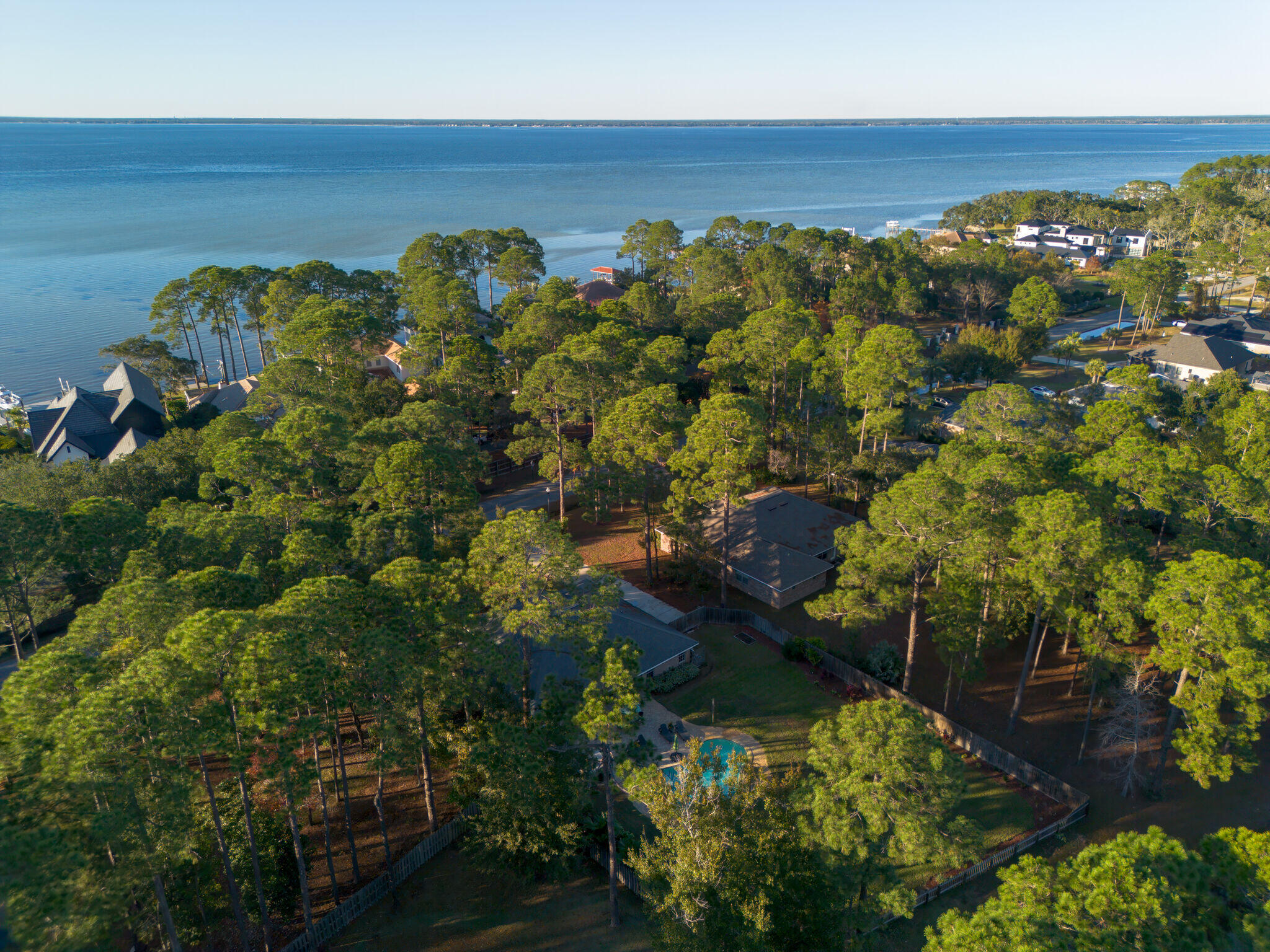 66 Driftwood Point Road Santa Rosa Beach, FL 32459 - Photo 56 of 72 an aerial view of a houses with a yard