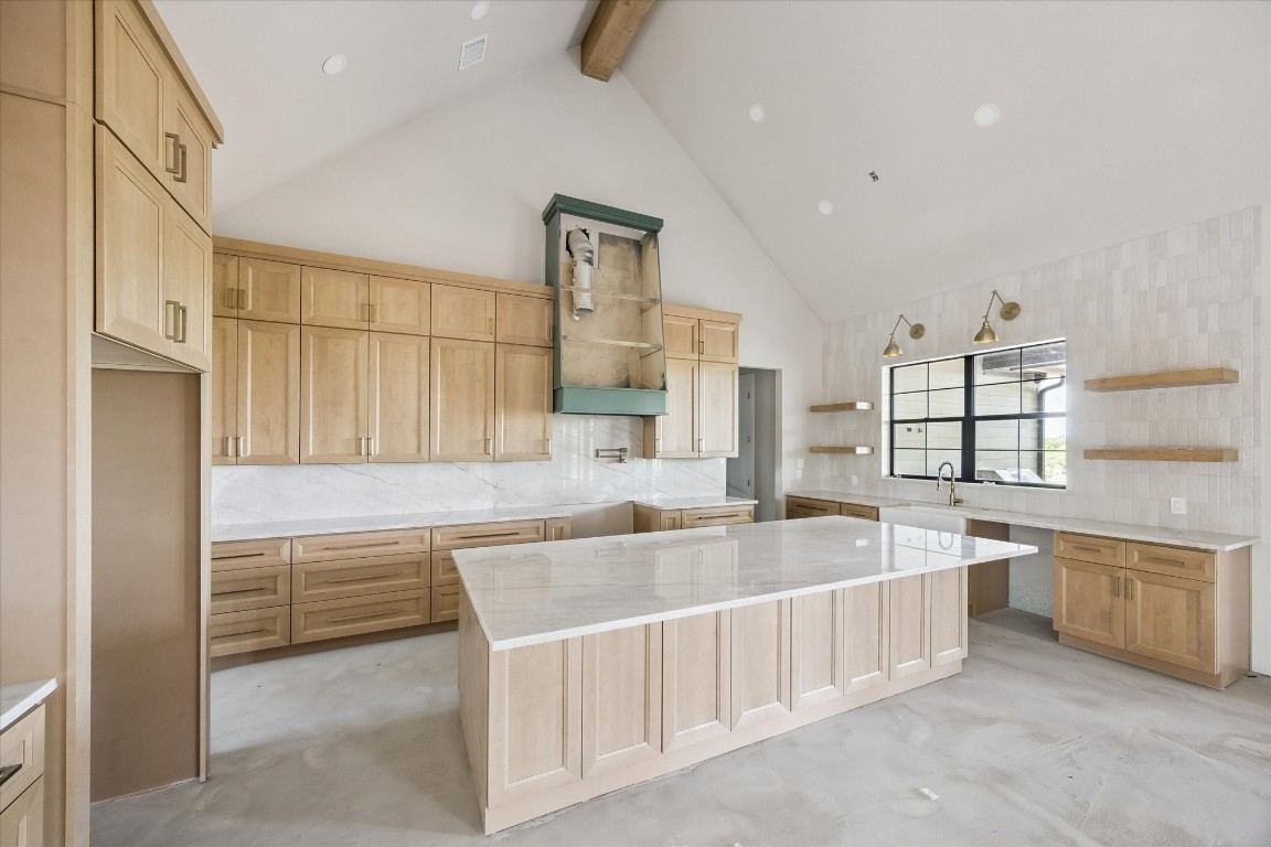1 Windmill Ridge Brenham, TX 77833 - Photo 4 of 29 Spacious kitchen with 10' island. Bosch appliances coming soon. Natural Quartzite counters.