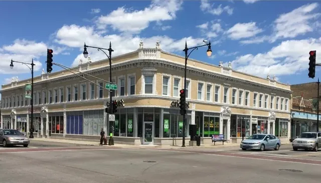 a view of a building entrance