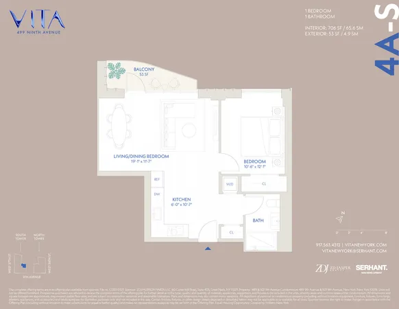 $1,300,000 | 401 West 37th Street, Unit 4AS | Hudson Yards