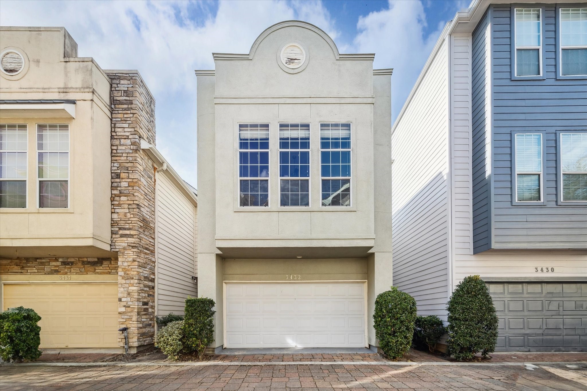 a front view of a house with entrance