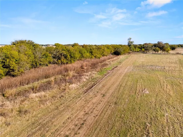a view of a yard with an trees