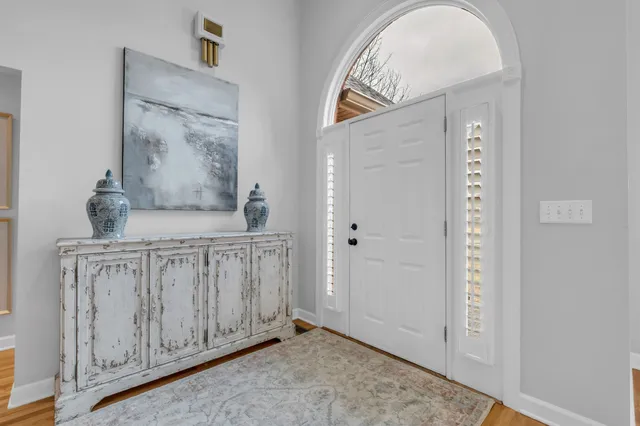 a view of a hallway with entryway