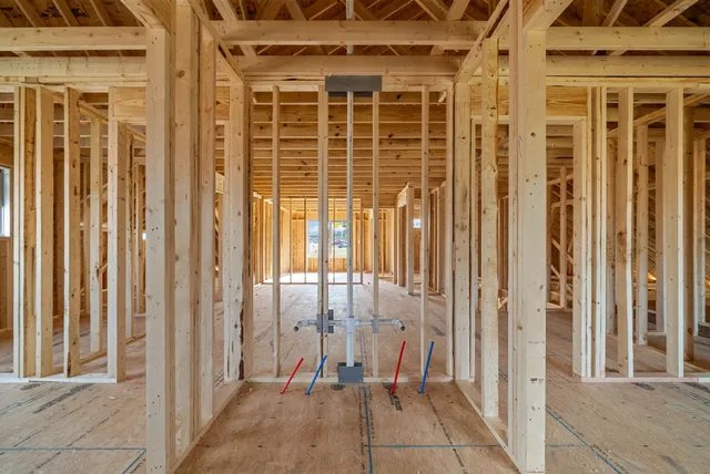 a view of entryway with wooden walls