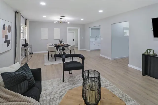 a living room with furniture