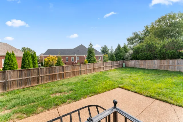 a view of backyard with green space