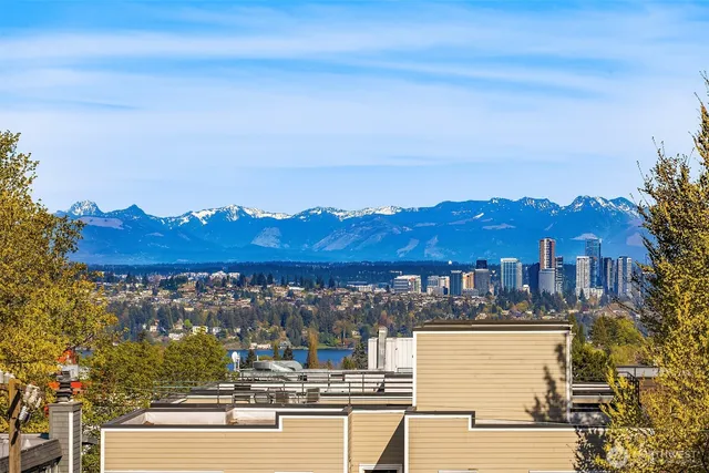 a view of a city with tall buildings