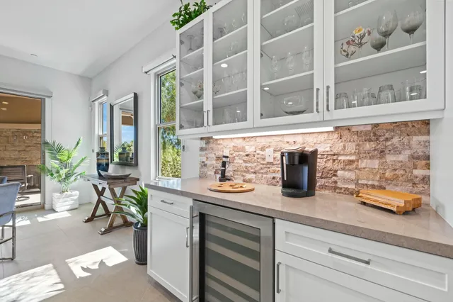 a large kitchen with lots of counter top space