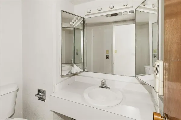 a view of a balcony from door