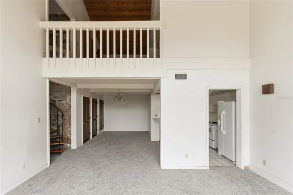 front view of a hallway with a window