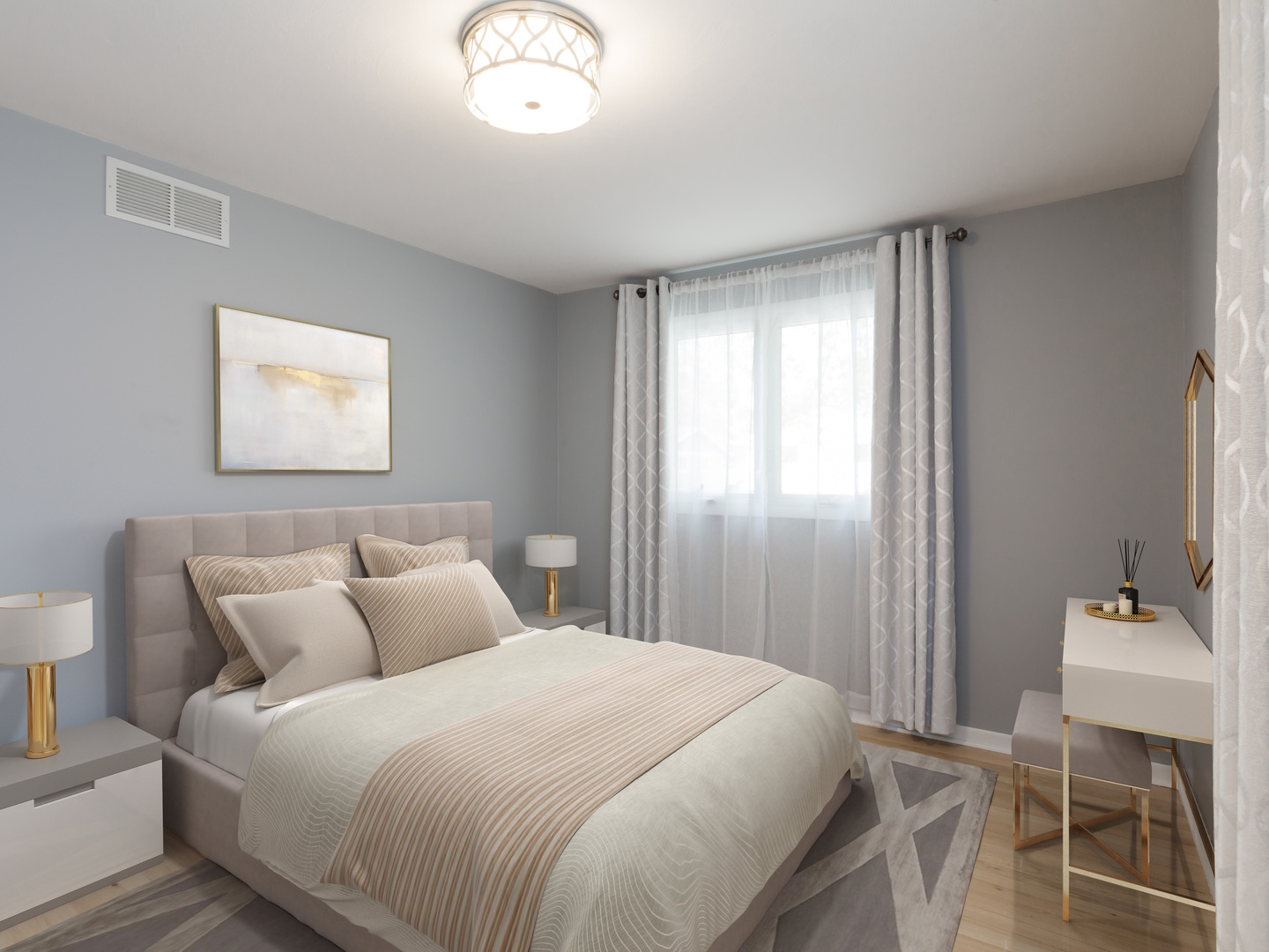 829 Pinehurst Lane Schaumburg, IL 60193 - Photo 21 of 45 a bedroom with a bed and a chandelier