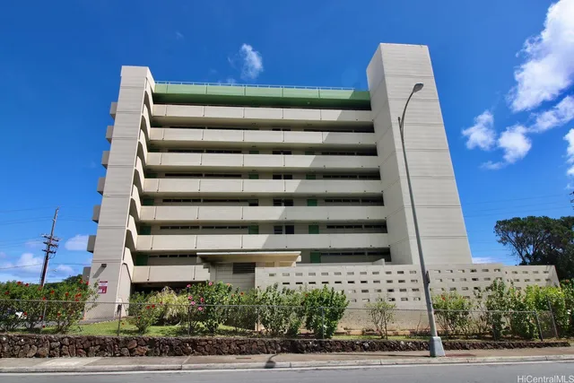 a front view of a building