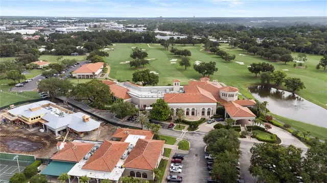 a view of a lake with a houses