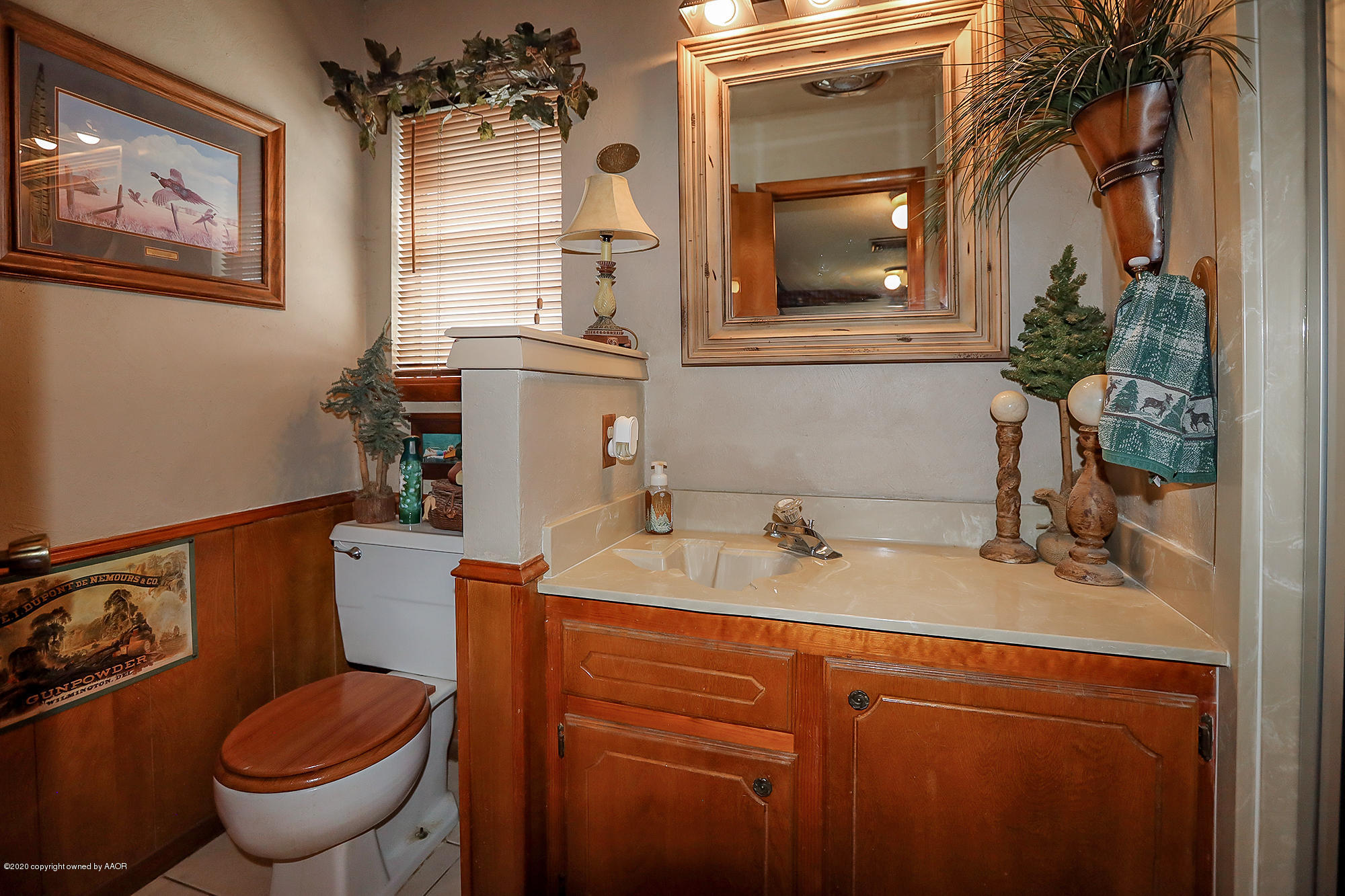 6012 Gainsborough Road Amarillo, TX 79106 - Photo 7 of 15 a bathroom with a toilet sink and mirror