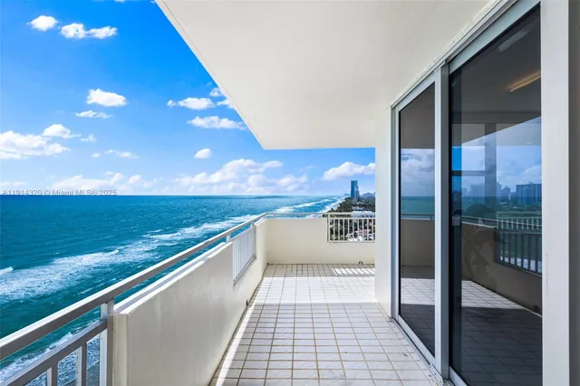 a view of city from a balcony