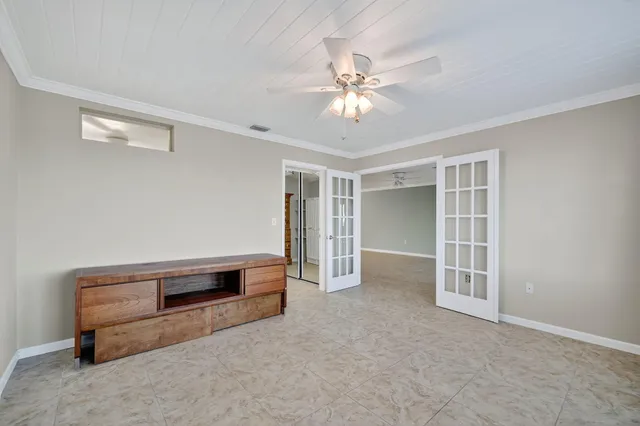 a view of a bathroom with a door