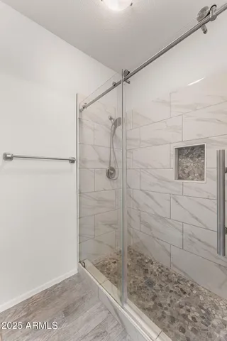 a bathroom with a shower