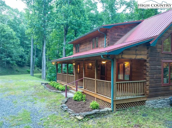 a view of a deck with a large window