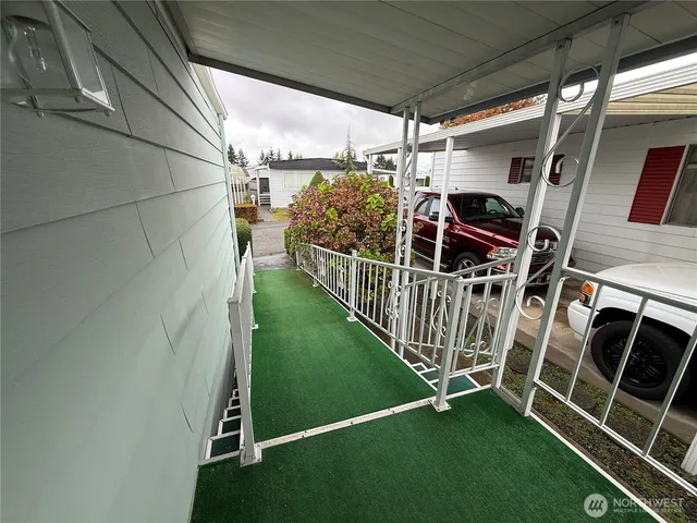 a view of a house with a door