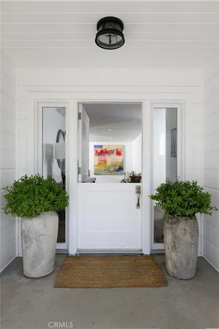 a view of a room with a potted plant
