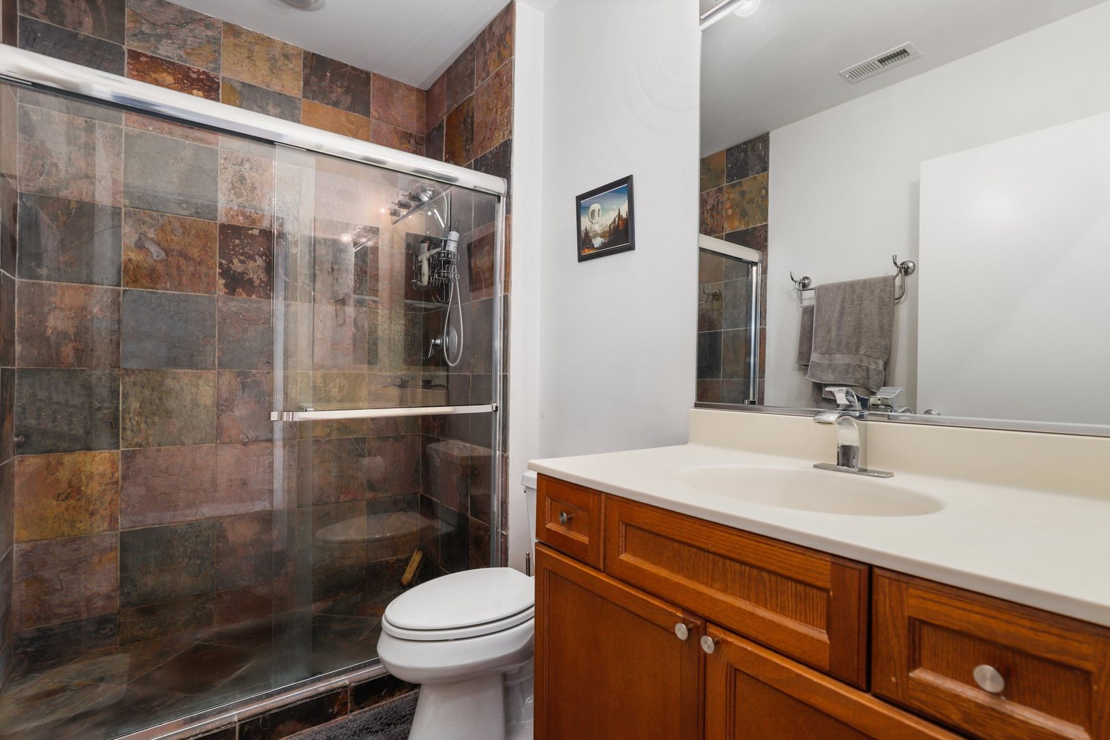 7243 Madison Street, Unit 421 Forest Park, IL 60130 - Photo 14 of 21 a bathroom with a sink a toilet and shower