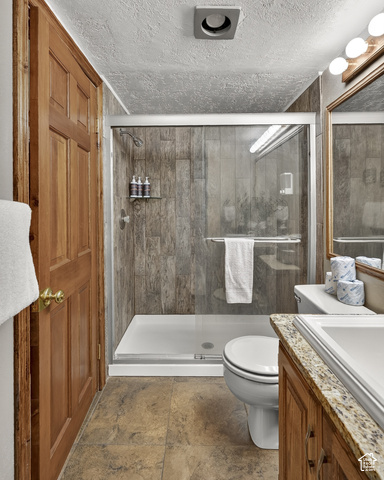 150 Ridgeview Street Brian Head, UT 84719 - Photo 14 of 43 Walk-in shower with glass enclosure and wood-finish paneling