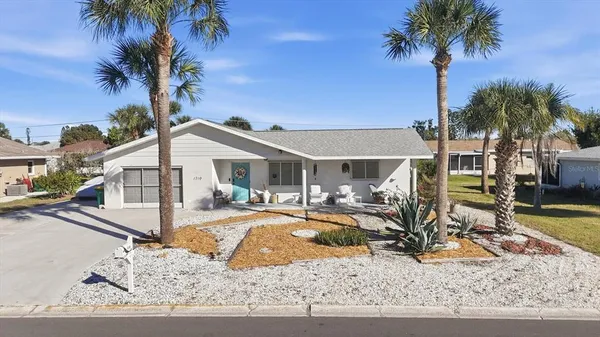 a view of a house with a patio