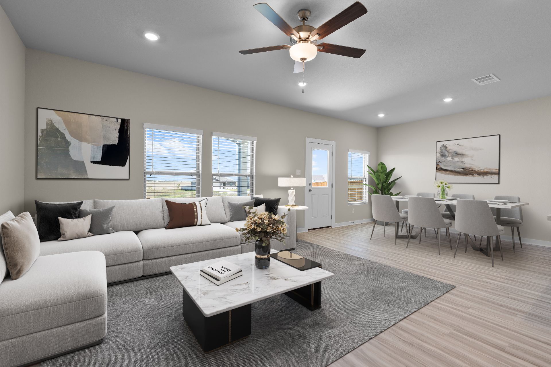 204 Sleep Hollow Jarrell, TX 76537 - Photo 6 of 24 Open Concept Family Room - Virtually Staged