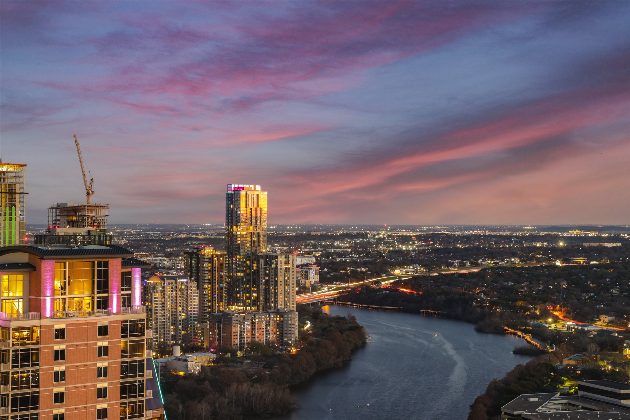 210 Lavaca Street, Unit 3601 Austin, TX 78701 - Photo 25 of 36 a view of a city with tall buildings