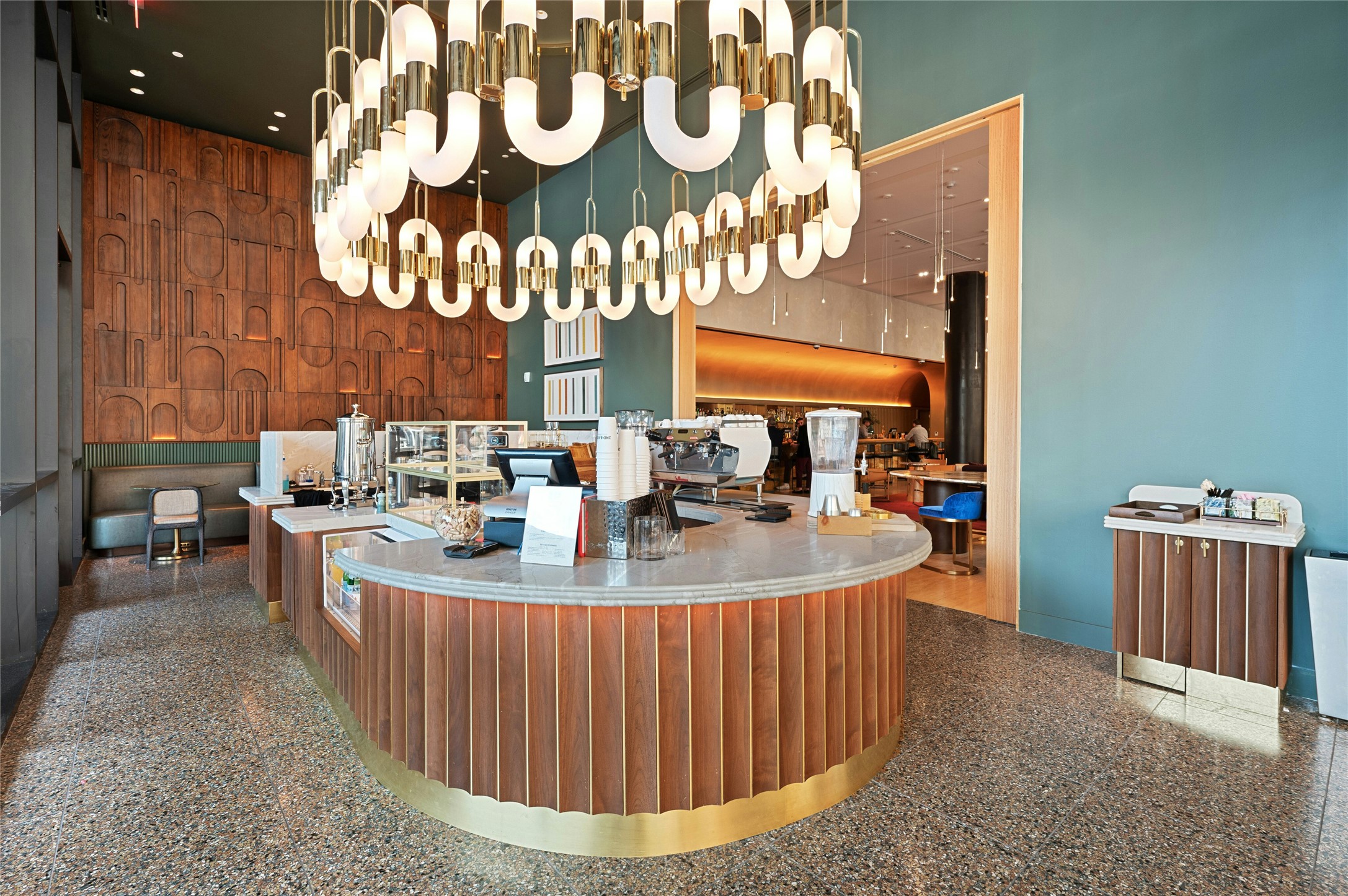 210 Lavaca Street, Unit 3601 Austin, TX 78701 - Photo 31 of 36 a view of a kitchen with furniture and chandelier