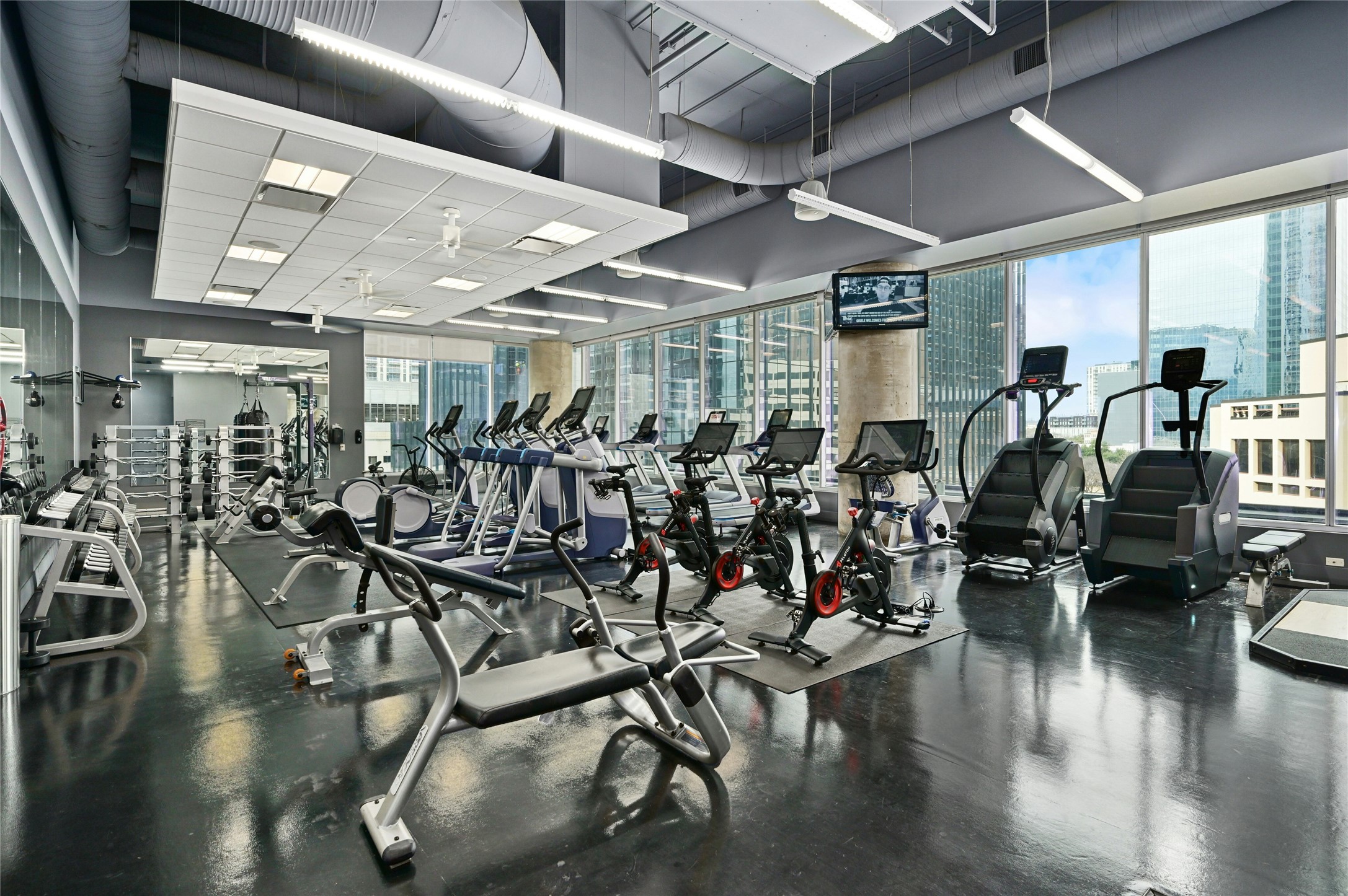 210 Lavaca Street, Unit 3601 Austin, TX 78701 - Photo 33 of 36 a view of a room with lots of gym equipment