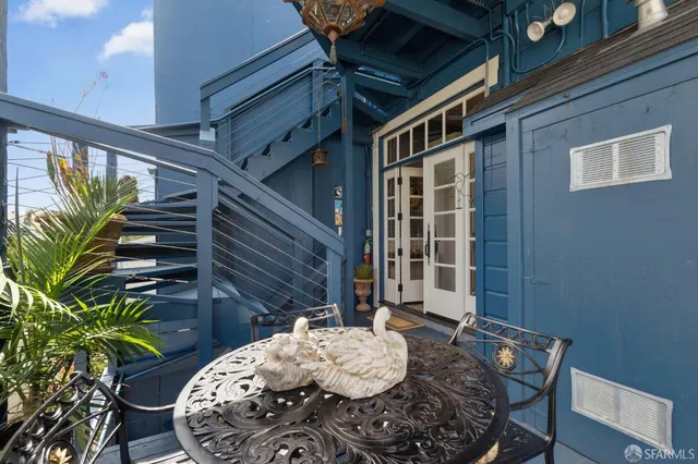 a view of a furniture in a room