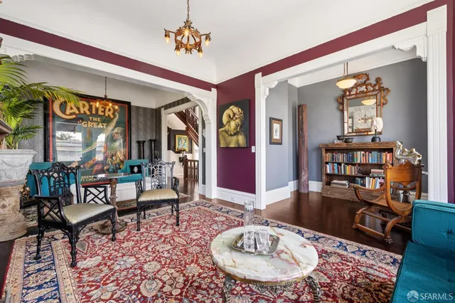 a view of a livingroom with furniture and toys