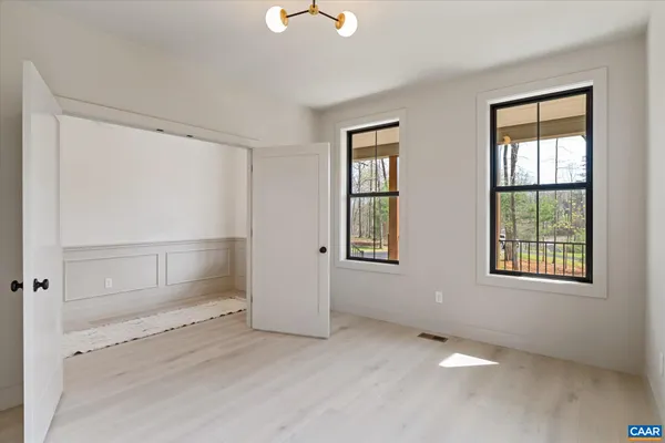 an empty room with a window
