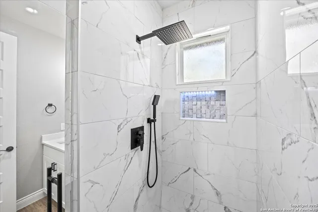 a bathroom with a shower