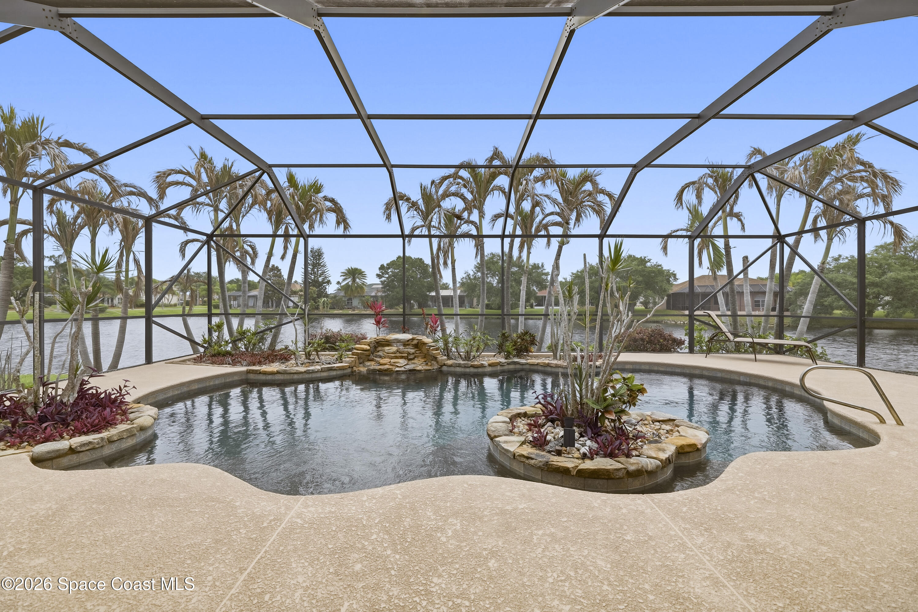 1643 Long Pine Road Melbourne, FL 32940 - Photo 48 of 63 a view of a swimming pool with a patio and a tub