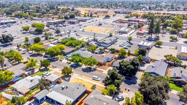 an aerial view of a city with lots of residential buildings