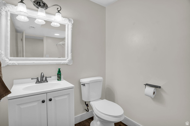 1836 West 800 North Mapleton, UT 84663 - Photo 24 of 38 Bathroom featuring vanity and toilet