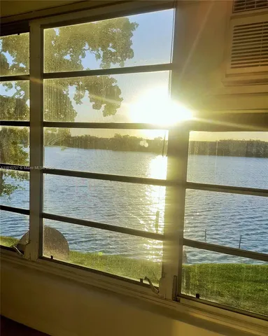 a view of a glass door