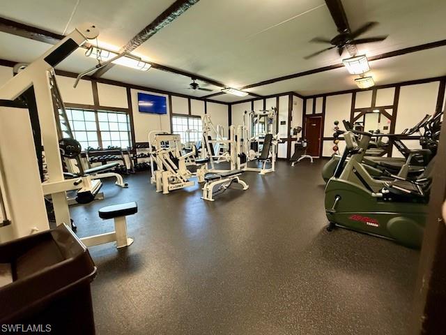 3760 Inverrary Drive, Unit 1W Lauderhill, FL 33319 - Photo 19 of 32 Exercise room with a ceiling fan